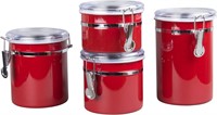 NEW $48 4Pcs Stainless Steel Kitchen Storage Jar