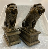 Pair Large Sitting Lion Bookends