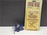 Miniature 1" Vise for Jeweler? & Civil War Cards