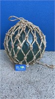 LARGE FISHING GLASS FLOAT IN NET 40CM