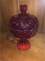 Candy dish red with lid
