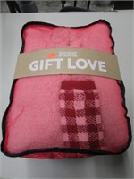 LOVE PINK SHERPA CARDIGAN & SOCKS GIFT SET