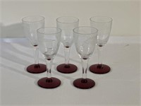 Ruby stemmed dessert glasses