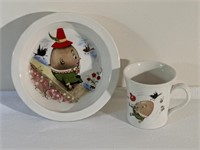 Old Foley Humpty Dumpty kids dish set