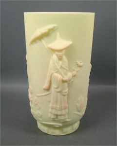 Fenton Burmese Emporer Vase
