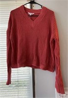 R3) Time and true pink crop sweater size large