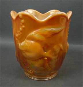 Fenton Peach Opal Iridised Atlantis Vase