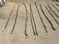 Group lot of 6 log chains