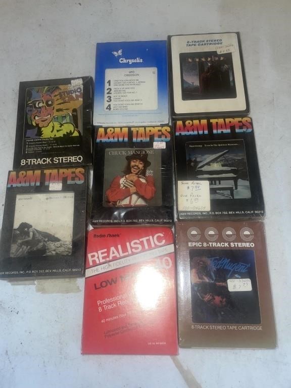 8 - 8 Track tapes Ted Nugent, Kansas, Supertramp,