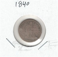 1840 U.S. Silver Seated Liberty Dime