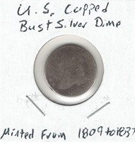 U.S. Capped Bust Silver Dime - Minted from 1809