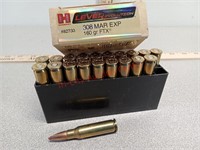 20 rds Hornady 308 mar exp ammo ammunition