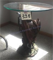 Lamp table with saddle for a stand very unique