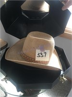 Cowboy hat with ML Leddy's  hat carrier