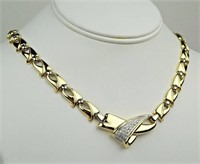 18 Kt Yellow & White Gold Diamond Necklace