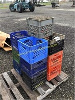 C4 pallet of poly milk crates