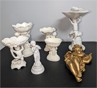 Lot Cherub Repaired, Chipped, Misc. Decoratives
