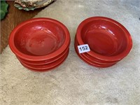 PIER ONE 8 RED CEREAL BOWLS
