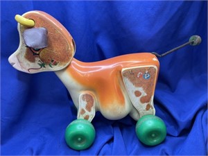 Vintage Fisher Price Pull Toy Cow