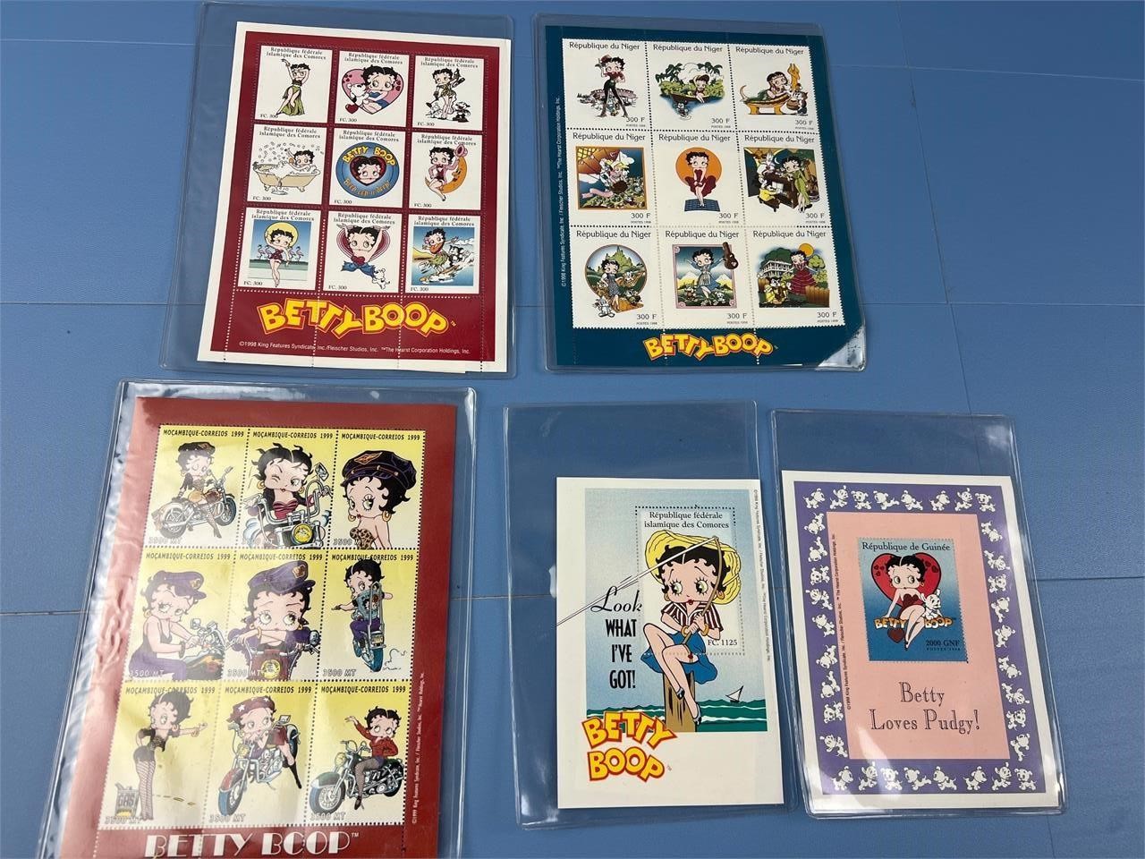 RARE BETTY BOOP STAMPS w/ CERTS