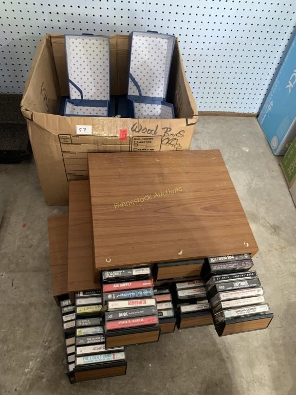 Large Lot Cassette Tapes and Storage Boxes