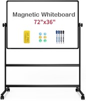 Double-Sided Magnetic Mobile Whiteboard