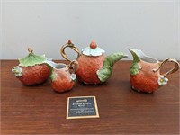 Vintage Porcelain Strawberry Themed Pitchers