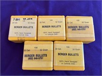 5 Boxes Berger Bullets 22 Caliber Bullets