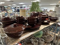 ENTIRE SHELF MARCREST BROWN GLAZE DISHES