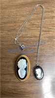 VINTAGE CAMEO NECKLACE AND BROACH JEWELRY