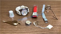WATCHES, BROACH, NECKLACE HOLDER, THIMBLE