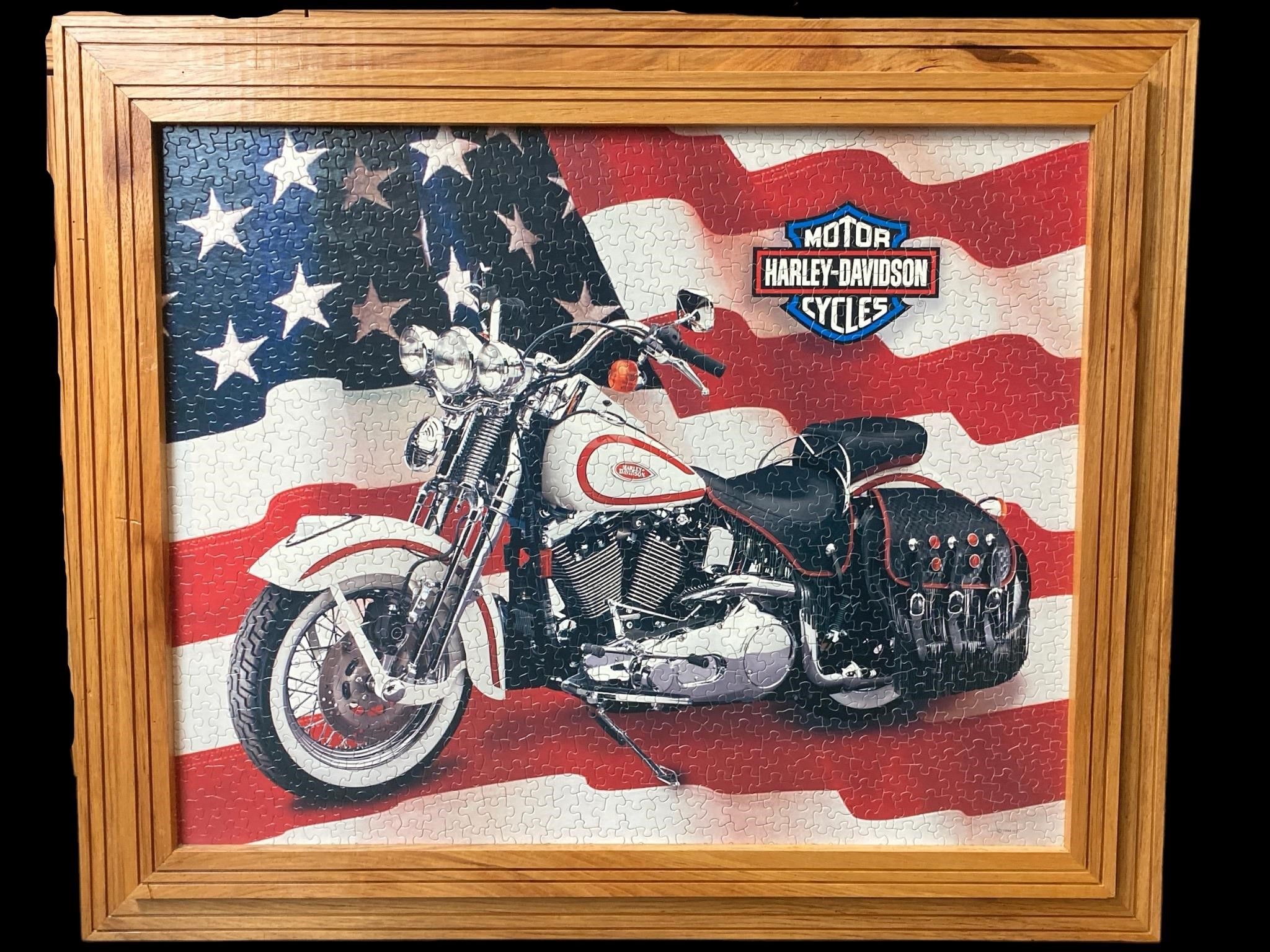 Framed 24x30” Harley Heritage Springer Puzzle Art