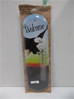 NEW - "Welcome" Metal Thermometer