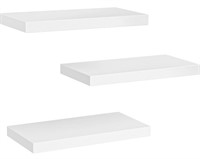 AMADA, 3 PACK OF WHITE FLOATING SHELVES, 15 X