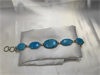 Turquoise & .925 5 Stone Bracelet