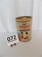 Vintage American Plastic Bricks in Container