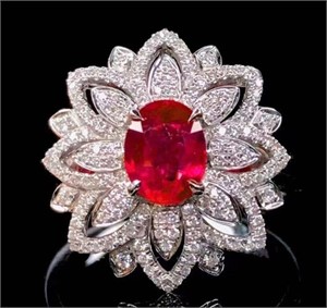 1.2ct pigeon blood ruby ring in 18k gold