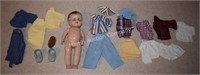 (B1) Antique Doll Baby w/ Clothes