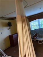 4 Cream ceiling mount curtain & track sets