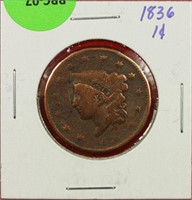 1836 Coronet Large Cent G