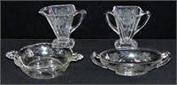 4pc Vintage Crystal Tableware
