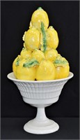 Vintage Italian Lemon Majolica Topiary Centerpiece