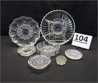 Clear Glass Egg Plate, Juicer, Divided Plate