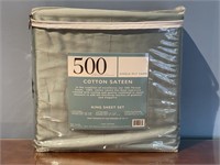 Cotton Sateen 500 Thread Count King Sheet Set, New