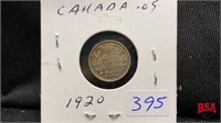 1920 Canadian small nickel