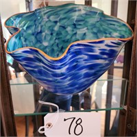 Studio Art Glass Bowl, Freeform