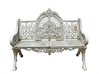 White Cast Iron Bench