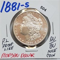 1881-S 90% Silver AU/BU Morgan $1 Dollar