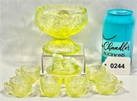Vintage Uranium Yellow Vaseline Glass Lot