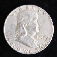 1955 Franklin Half-Dollar Silver Coin